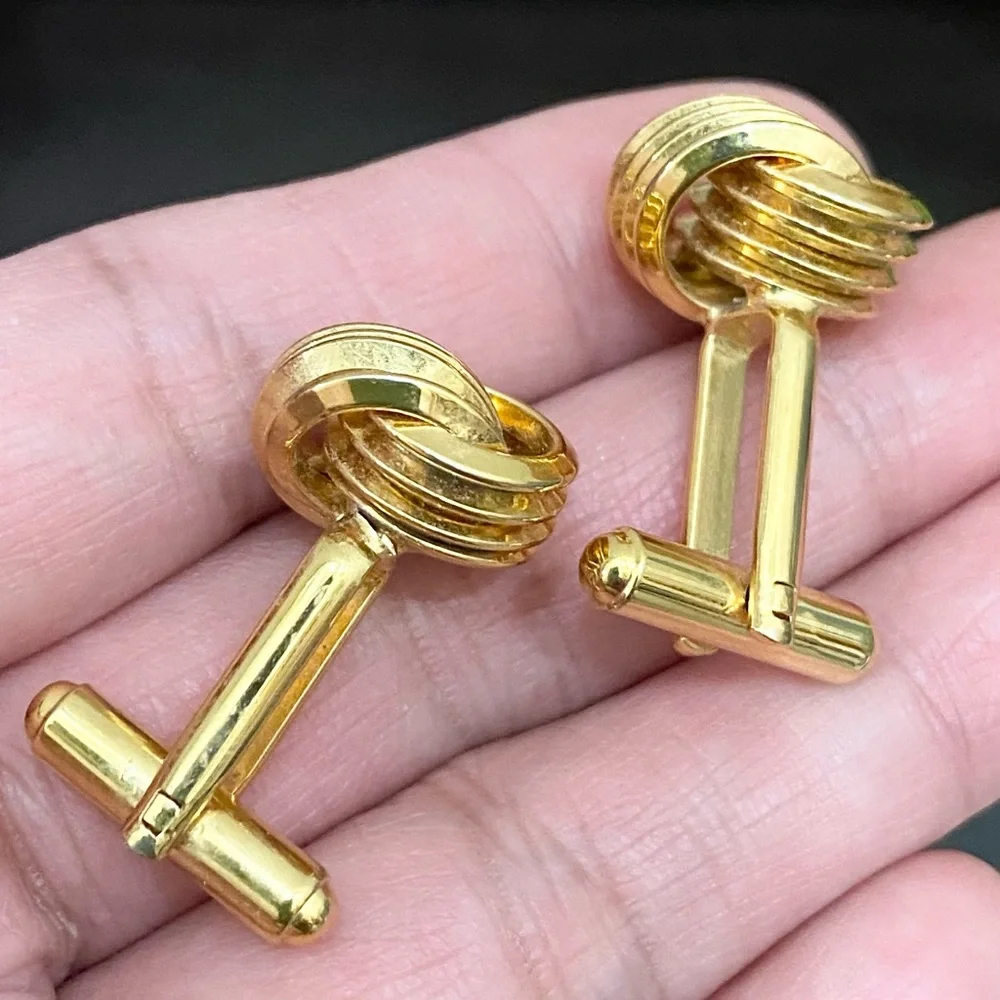 Vintage Unsigned Gold-tone Love Knot Cufflinks